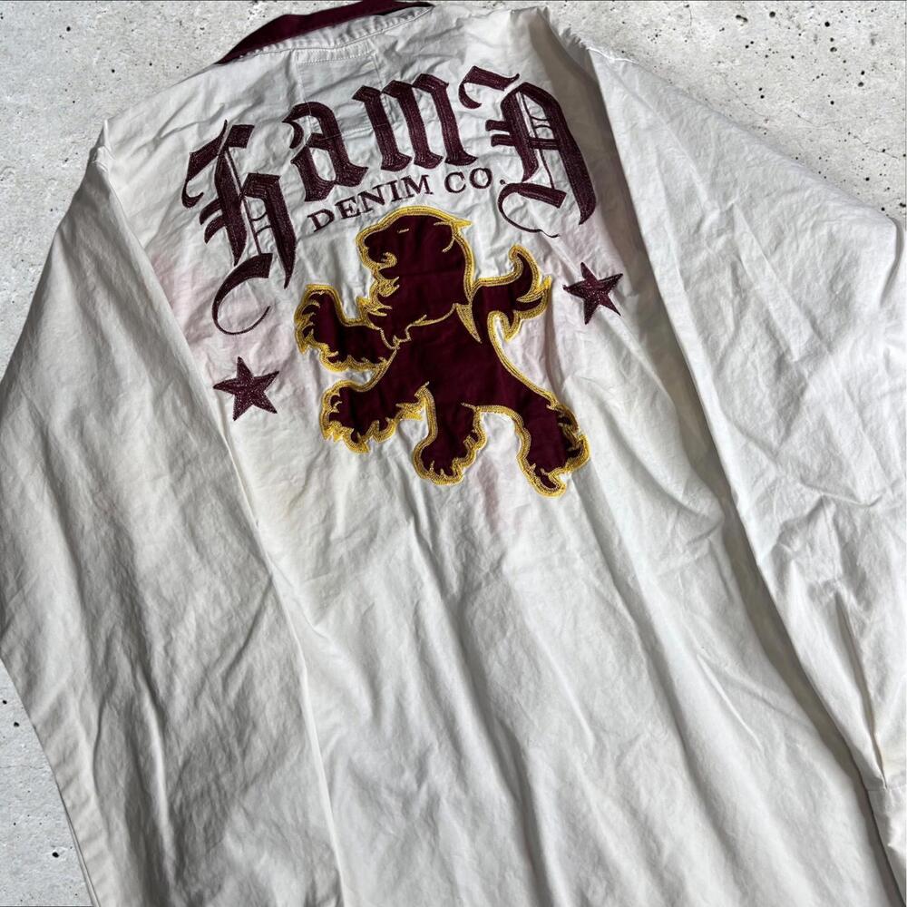 HAMA Alt Grunge Royal Lion Sigil Long Sleeves Button Down Shirt Size‎ 2XL